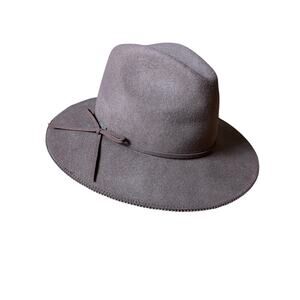 Adora | One size 100% Wool Felt Fedora Hat Small Metal Ball Trim on Brim